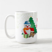 Schneemann und Weihnachten Kaffeetasse (Links)