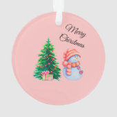 Schneemann und Weihnachtsbaum Ornament (Rückseite)