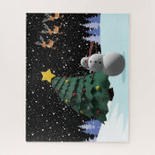Schneemann und Weihnachtsbaum Puzzle (Vertikal)