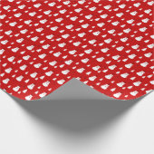Schneemann und Weihnachtsbaumen Rot & Weiß Geschenkpapier (Ecke)