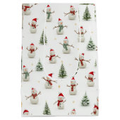 Schneemann und Weihnachtsbaumgeschenktasche Mittlere Geschenktüte (Rückseite)