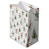 Schneemann und Weihnachtsbaumgeschenktasche Mittlere Geschenktüte (Rückseite Schrägansicht)