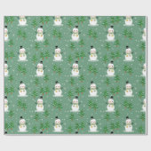 Schneemann und Weihnachtsbaumwrapping Paper Geschenkpapier (Flach)
