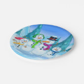 Schneemann und Weihnachtsfamilien - Teller (Schrägansicht)