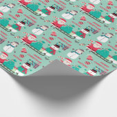 Schneemann und Weihnachtskids Personalisiert Weihn Geschenkpapier (Ecke)