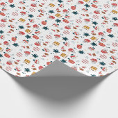 Schneemann und Weihnachtslicht Personalisierter Ur Geschenkpapier (Ecke)