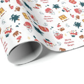 Schneemann und Weihnachtslicht Personalisierter Ur Geschenkpapier (Rolleneckpunkt)