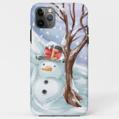 Schneemann- und Winterlandschaft Case-Mate iPhone Hülle (Rückseite)
