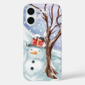 Schneemann- und Winterlandschaft Case-Mate iPhone Hülle (Rückseite)