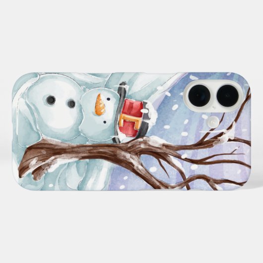 Schneemann- und Winterlandschaft Case-Mate iPhone Hülle (Rückseite (Horizontal))