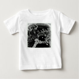 Schneemann und Yaie in schwarzen Weihnachten Baby T-shirt
