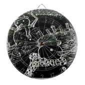 Schneemann und Yaie in schwarzen Weihnachten Dartscheibe (vorne)