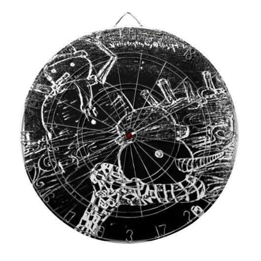 Schneemann und Yaie in schwarzen Weihnachten Dartscheibe (vorne)