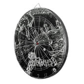 Schneemann und Yaie in schwarzen Weihnachten Dartscheibe (Vorderseite rechts)