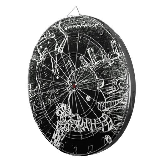 Schneemann und Yaie in schwarzen Weihnachten Dartscheibe (Vorderseite rechts)