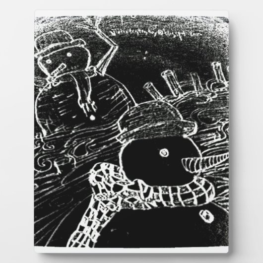 Schneemann und Yaie in schwarzen Weihnachten Fotoplatte (Vorderseite)