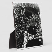 Schneemann und Yaie in schwarzen Weihnachten Fotoplatte (Seite)