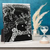 Schneemann und Yaie in schwarzen Weihnachten Fotoplatte (Seite)