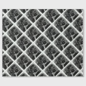 Schneemann und Yaie in schwarzen Weihnachten Geschenkpapier (Flach)