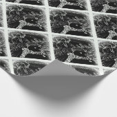 Schneemann und Yaie in schwarzen Weihnachten Geschenkpapier (Ecke)