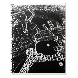 Schneemann und Yaie in schwarzen Weihnachten Notizblock