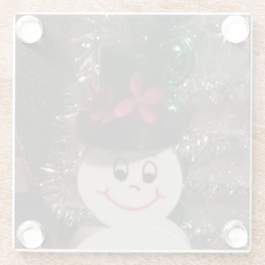 Schneemann-Untersetzer Glasuntersetzer (Rückseite)