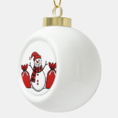 Schneemann-Verzierung Keramik Kugel-Ornament (Rechts)