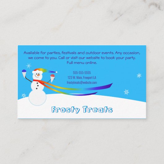Schneemann Visitenkarte (Rückseite)
