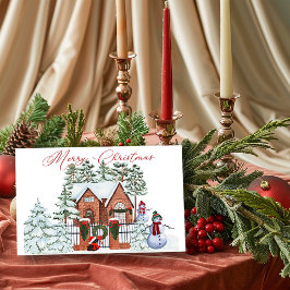 Schneemann von unserem Haus zu deinen Weihnachten