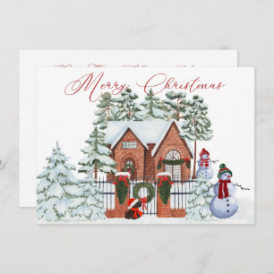 Schneemann von unserem Haus zu deinen Weihnachten