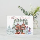 Schneemann von unserem Haus zu deinen Weihnachten (Stehend Vorderseite)