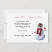 Schneemann von unserem Haus zu deinen Weihnachten (Rückseite)