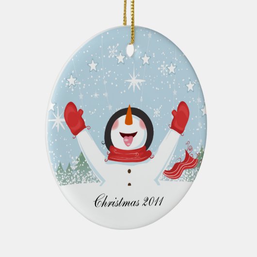 Schneemann von unserem Haus zu dir Keramikornament (Rechts)