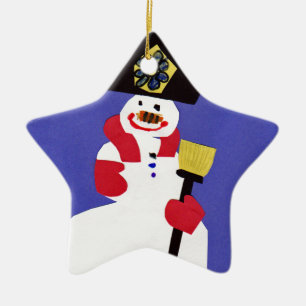 Schneemann von VictoriaShaylee Keramik Ornament