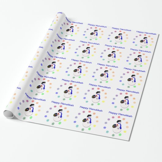 Schneemann w Colorwheel des Chanukkas Giftwrap der Geschenkpapier (Ungerollt)