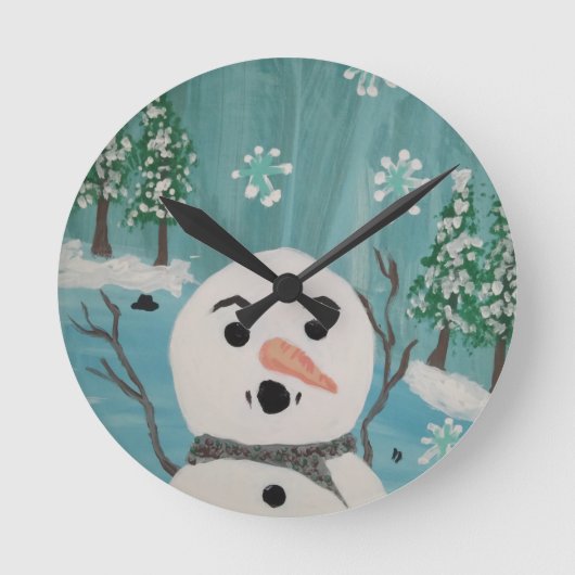 Schneemann Wanduhr (Vorderseite)