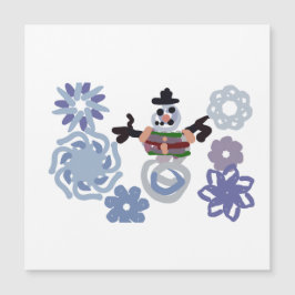 Schneemann warm magnetkarte