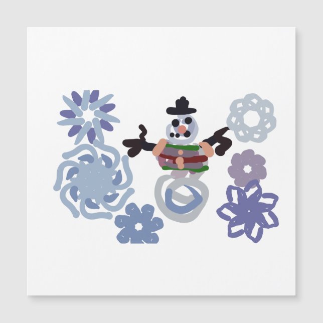 Schneemann warm  magnetkarte (Vorderseite)