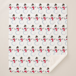 Schneemann Wasserfarbe vintage retro Weihnachten M Sherpadecke