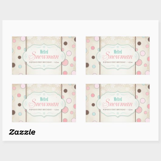 Schneemann-Wasserflaschen-Etikett Rechteckiger Aufkleber (Blatt)