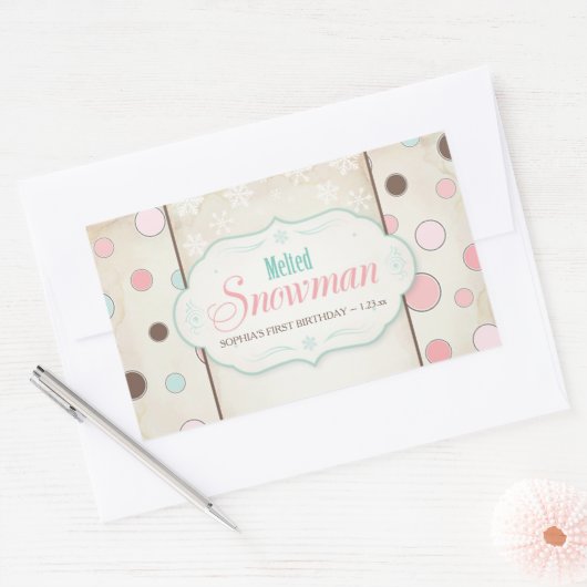 Schneemann-Wasserflaschen-Etikett Rechteckiger Aufkleber (Umschlag)