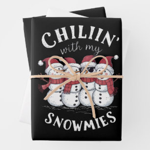 Schneemann Weihnachten Chillen Mit Meinen Schneefr Geschenkpapier Set