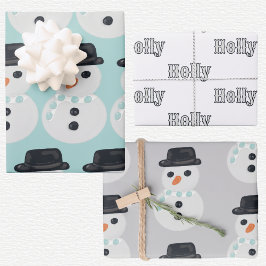 Schneemann Weihnachten  Geschenkpapier Set