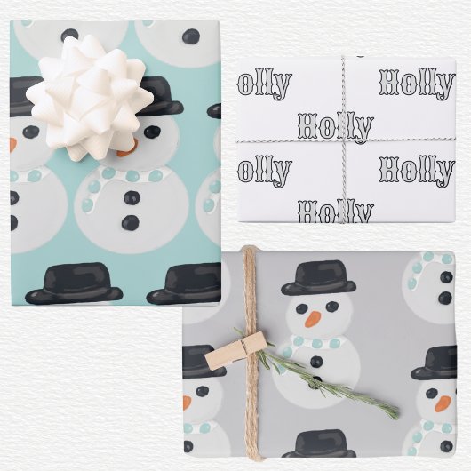 Schneemann Weihnachten  Geschenkpapier Set