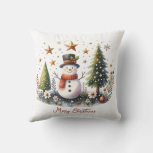 Schneemann Weihnachten Kissen