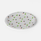 Schneemann Weihnachten Papier Teller (Schrägansicht)