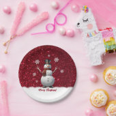 Schneemann - Weihnachten Pappteller (Party)