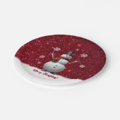 Schneemann - Weihnachten Pappteller (Schrägansicht)