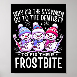 Schneemann Weihnachten Zahnarzt Dental Sofort Weih Poster