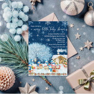 Schneemann-Weihnachts-Baby-Shower Einladung
